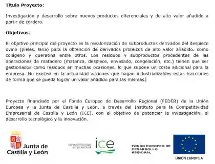 Investigación y desarrollo sobre nuevos productos diferenciales y de alto valor añadido a partir de cordero.