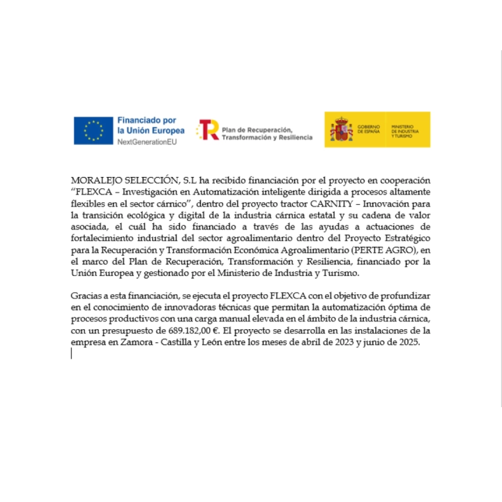 Investigación en Automatización inteligente dirigida a procesos altamente flexibles en el sector cárnico.